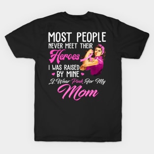 breast cancer mom I wear pink for my breast cancer mom T-Shirt